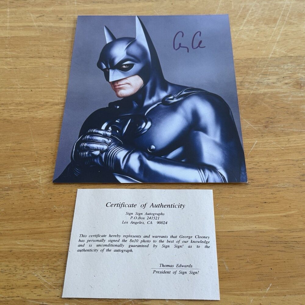 George Clooney As Batman Autographed Photo With COA 8x10 Original Signed
